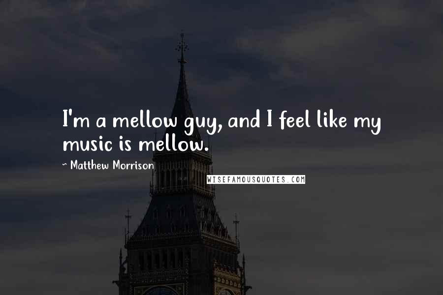 Matthew Morrison Quotes: I'm a mellow guy, and I feel like my music is mellow.