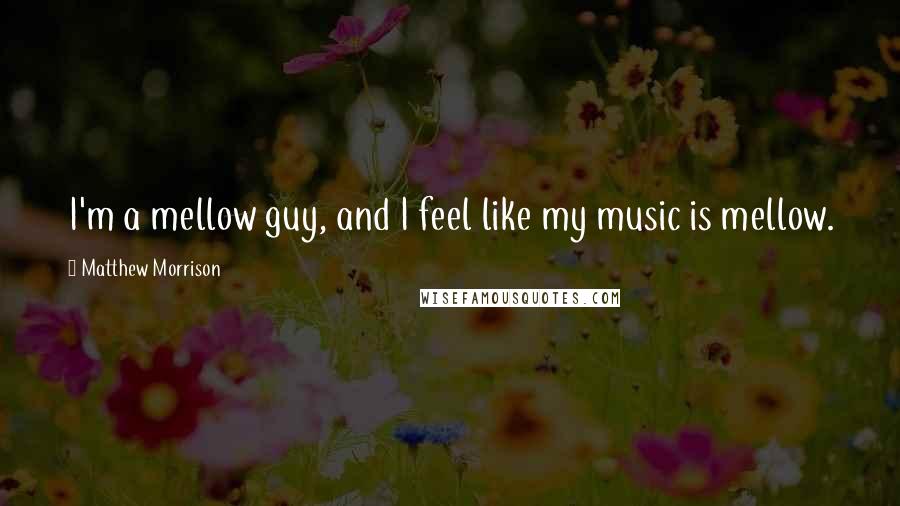 Matthew Morrison Quotes: I'm a mellow guy, and I feel like my music is mellow.