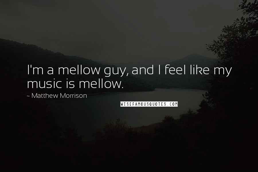 Matthew Morrison Quotes: I'm a mellow guy, and I feel like my music is mellow.