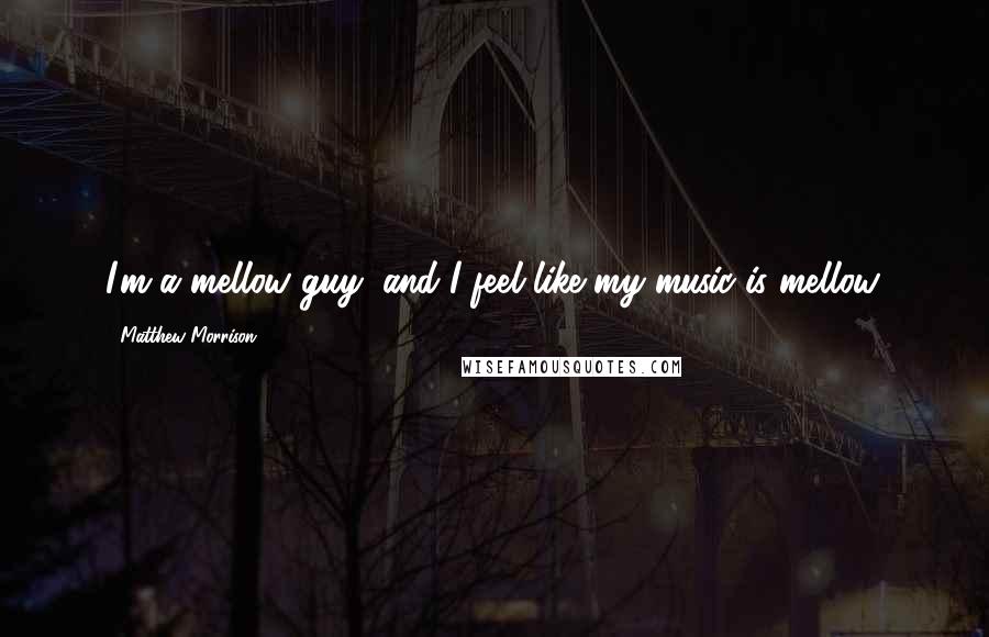 Matthew Morrison Quotes: I'm a mellow guy, and I feel like my music is mellow.