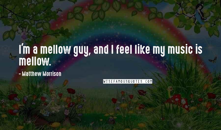 Matthew Morrison Quotes: I'm a mellow guy, and I feel like my music is mellow.