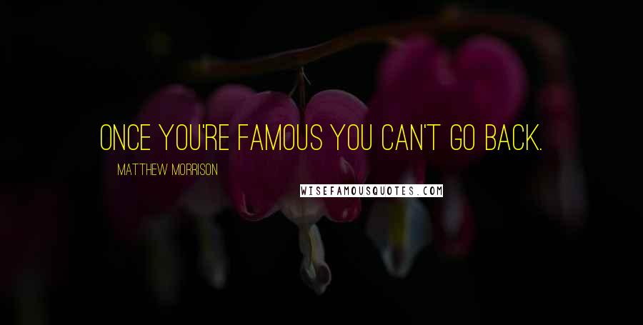 Matthew Morrison Quotes: Once you're famous you can't go back.