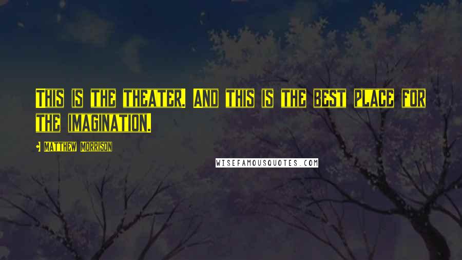 Matthew Morrison Quotes: This is the theater. And this is the best place for the imagination.