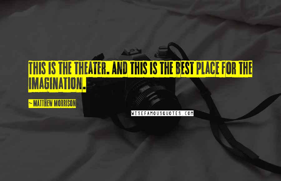 Matthew Morrison Quotes: This is the theater. And this is the best place for the imagination.