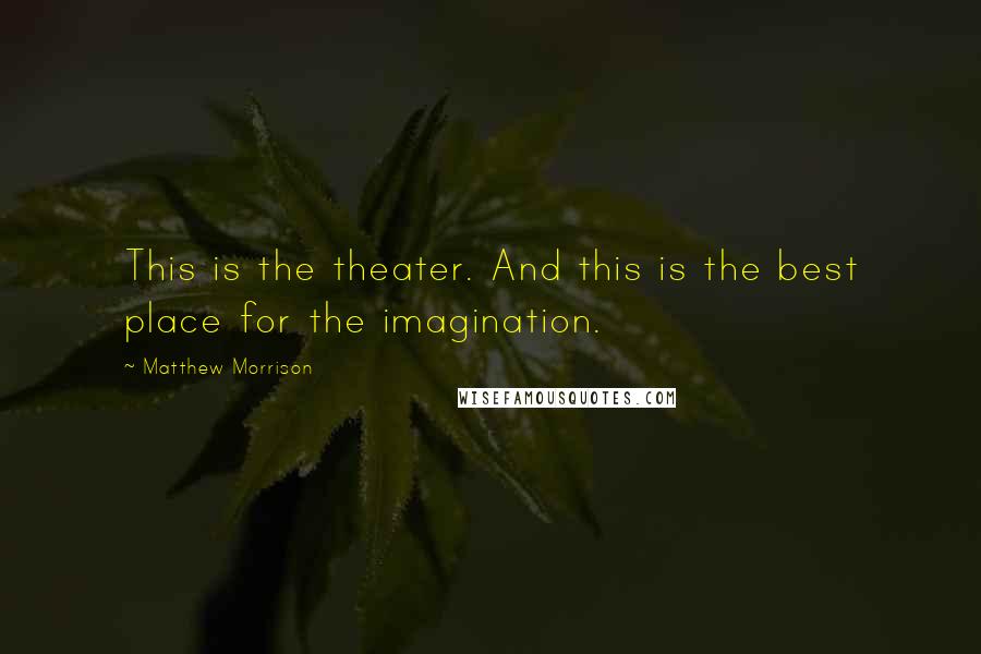 Matthew Morrison Quotes: This is the theater. And this is the best place for the imagination.