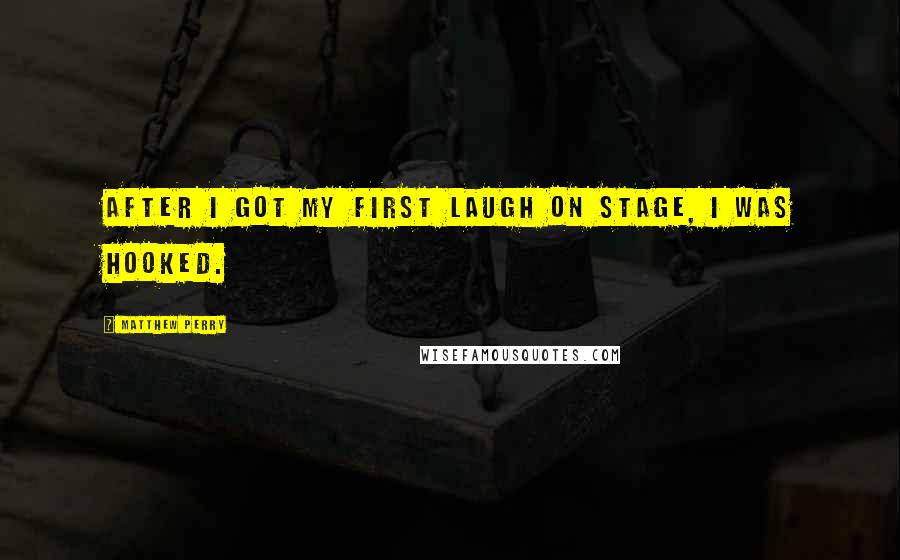 Matthew Perry Quotes: After I got my first laugh on stage, I was hooked.