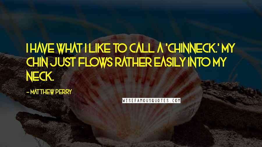 Matthew Perry Quotes: I have what I like to call a 'chinneck.' My chin just flows rather easily into my neck.
