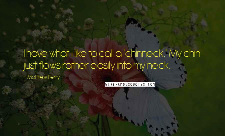 Matthew Perry Quotes: I have what I like to call a 'chinneck.' My chin just flows rather easily into my neck.