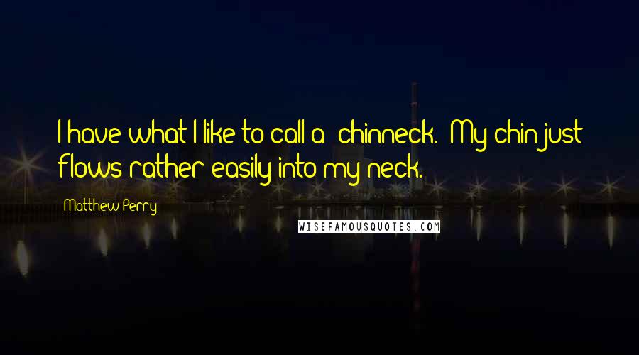 Matthew Perry Quotes: I have what I like to call a 'chinneck.' My chin just flows rather easily into my neck.