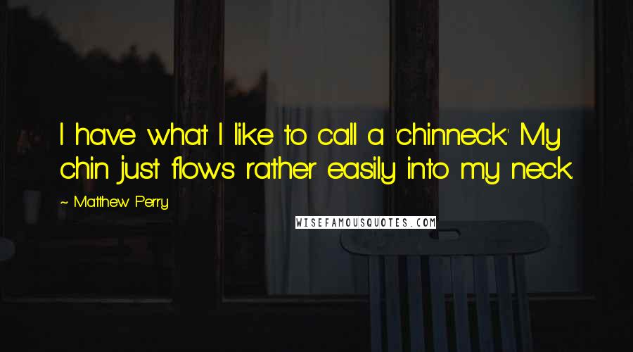 Matthew Perry Quotes: I have what I like to call a 'chinneck.' My chin just flows rather easily into my neck.