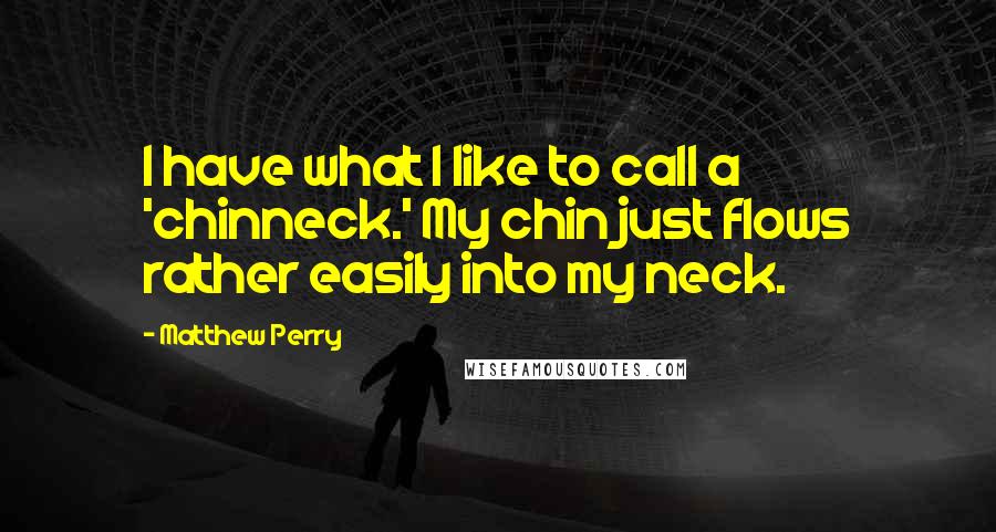 Matthew Perry Quotes: I have what I like to call a 'chinneck.' My chin just flows rather easily into my neck.