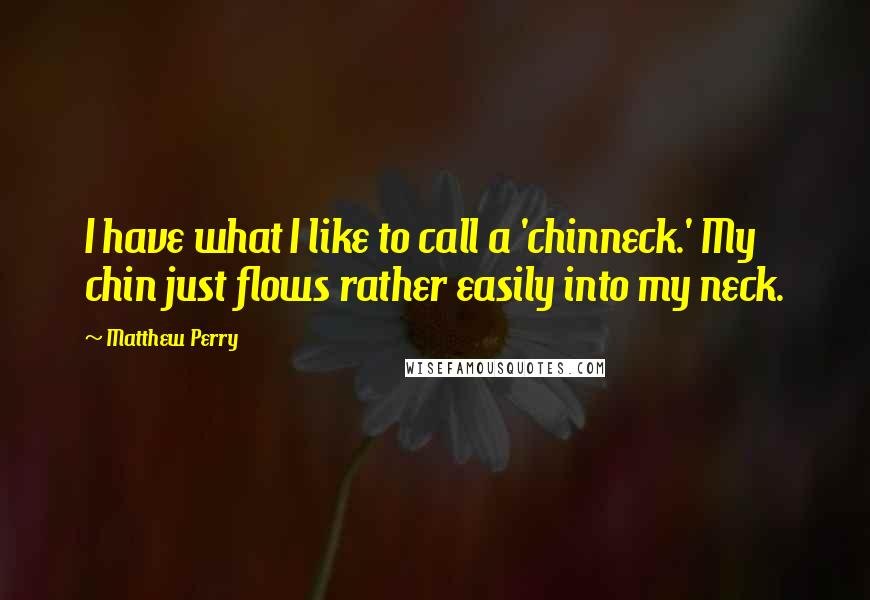 Matthew Perry Quotes: I have what I like to call a 'chinneck.' My chin just flows rather easily into my neck.