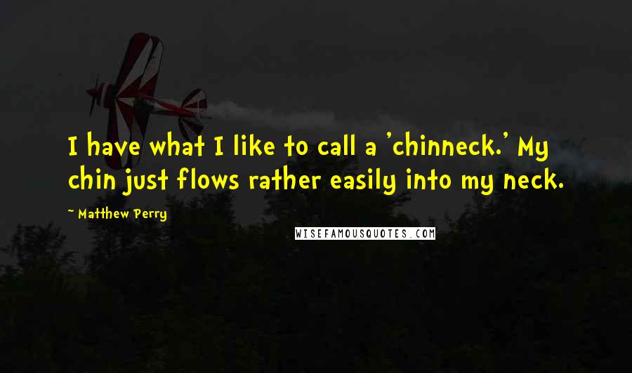 Matthew Perry Quotes: I have what I like to call a 'chinneck.' My chin just flows rather easily into my neck.