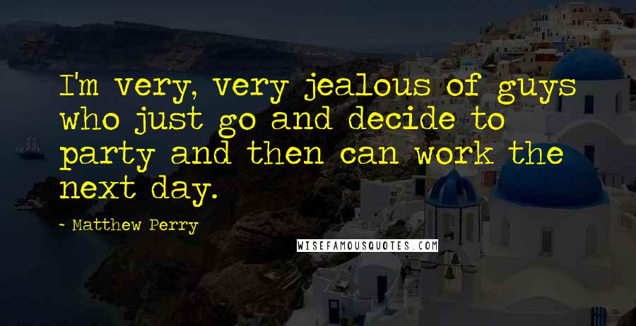 Matthew Perry Quotes: I'm very, very jealous of guys who just go and decide to party and then can work the next day.