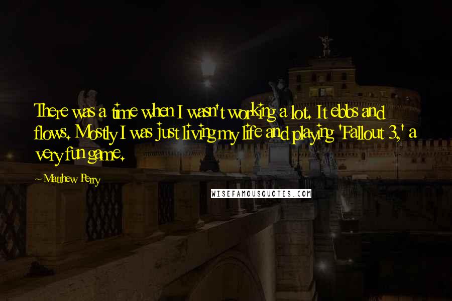 Matthew Perry Quotes: There was a time when I wasn't working a lot. It ebbs and flows. Mostly I was just living my life and playing 'Fallout 3,' a very fun game.