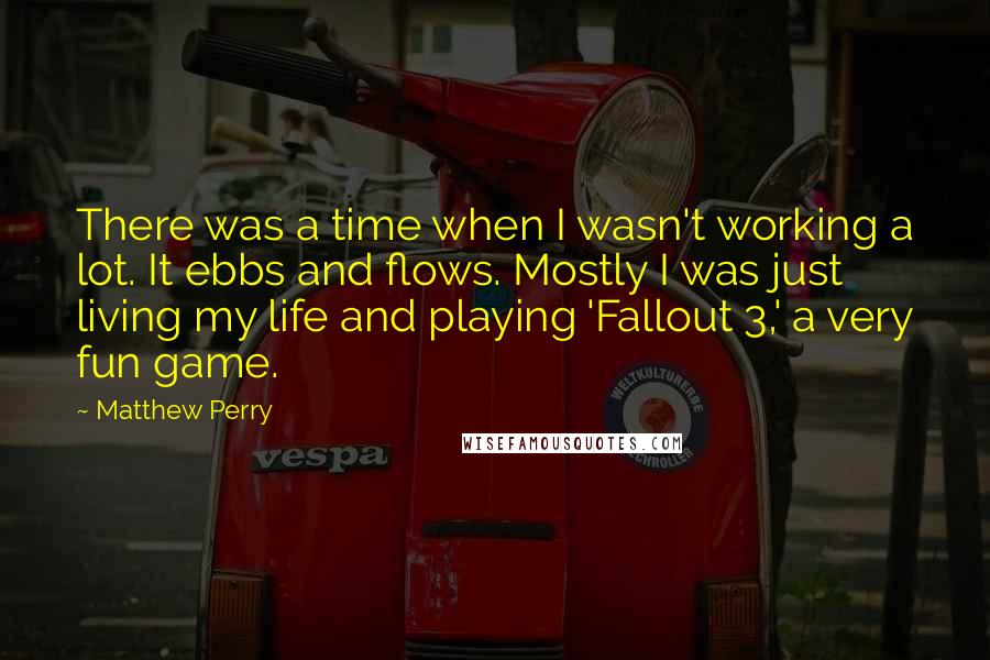 Matthew Perry Quotes: There was a time when I wasn't working a lot. It ebbs and flows. Mostly I was just living my life and playing 'Fallout 3,' a very fun game.