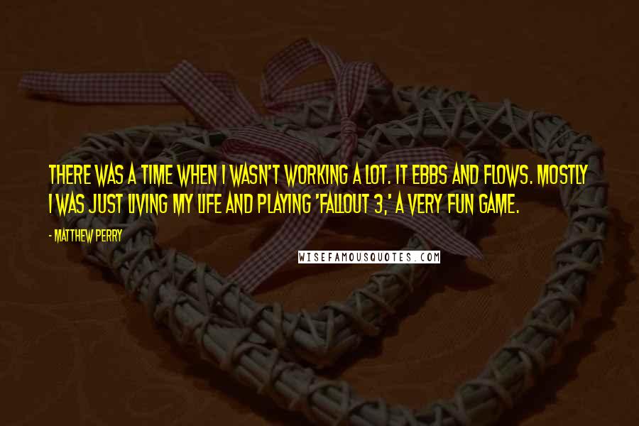 Matthew Perry Quotes: There was a time when I wasn't working a lot. It ebbs and flows. Mostly I was just living my life and playing 'Fallout 3,' a very fun game.