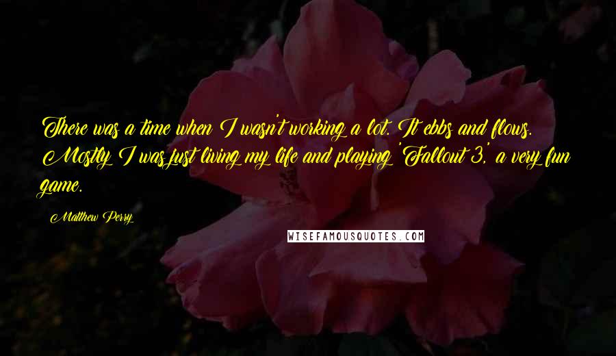 Matthew Perry Quotes: There was a time when I wasn't working a lot. It ebbs and flows. Mostly I was just living my life and playing 'Fallout 3,' a very fun game.