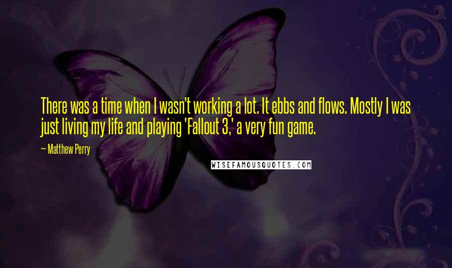 Matthew Perry Quotes: There was a time when I wasn't working a lot. It ebbs and flows. Mostly I was just living my life and playing 'Fallout 3,' a very fun game.