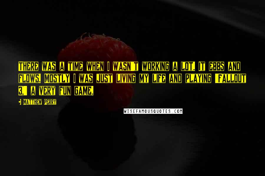 Matthew Perry Quotes: There was a time when I wasn't working a lot. It ebbs and flows. Mostly I was just living my life and playing 'Fallout 3,' a very fun game.