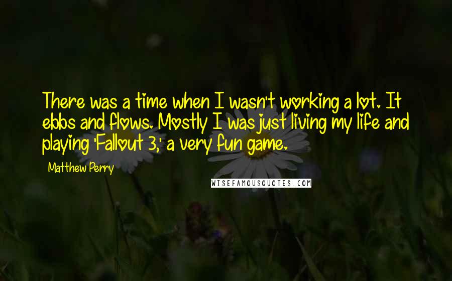 Matthew Perry Quotes: There was a time when I wasn't working a lot. It ebbs and flows. Mostly I was just living my life and playing 'Fallout 3,' a very fun game.