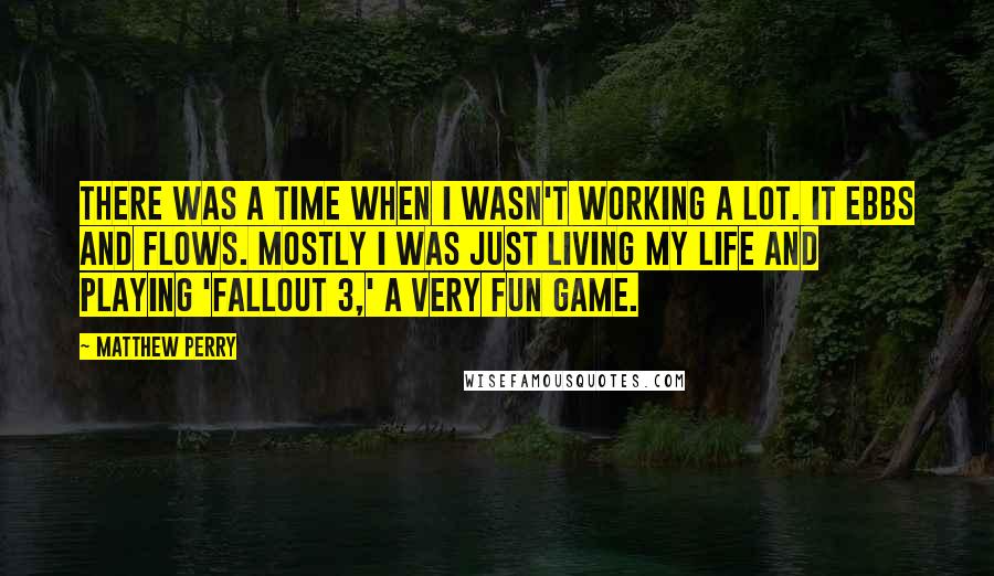 Matthew Perry Quotes: There was a time when I wasn't working a lot. It ebbs and flows. Mostly I was just living my life and playing 'Fallout 3,' a very fun game.