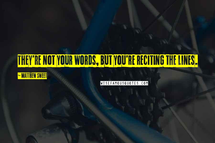 Matthew Sweet Quotes: They're not your words, but you're reciting the lines.