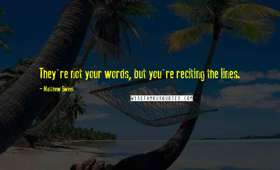 Matthew Sweet Quotes: They're not your words, but you're reciting the lines.