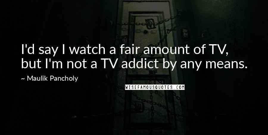 Maulik Pancholy Quotes: I'd say I watch a fair amount of TV, but I'm not a TV addict by any means.