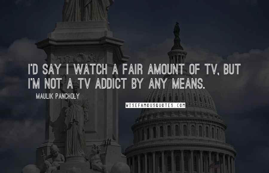 Maulik Pancholy Quotes: I'd say I watch a fair amount of TV, but I'm not a TV addict by any means.