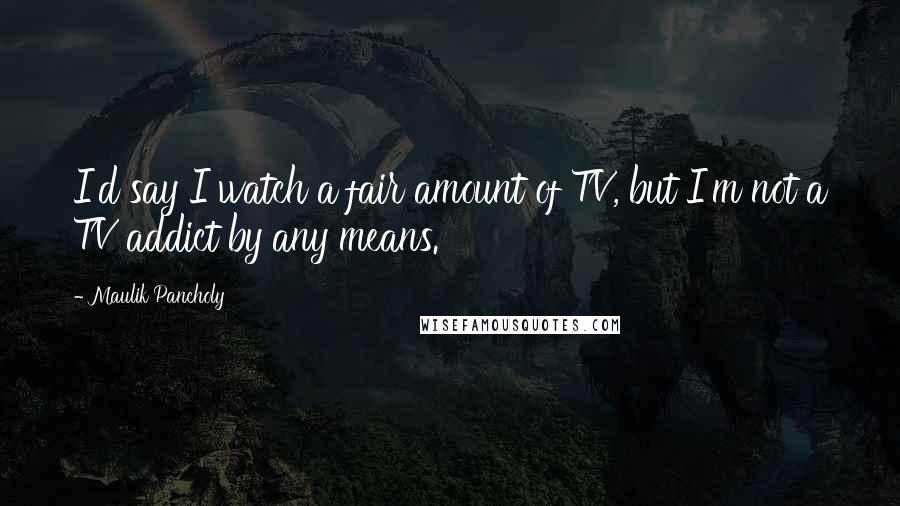 Maulik Pancholy Quotes: I'd say I watch a fair amount of TV, but I'm not a TV addict by any means.