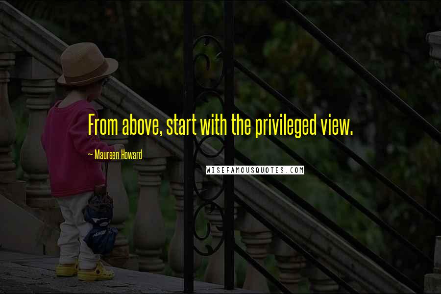 Maureen Howard Quotes: From above, start with the privileged view.