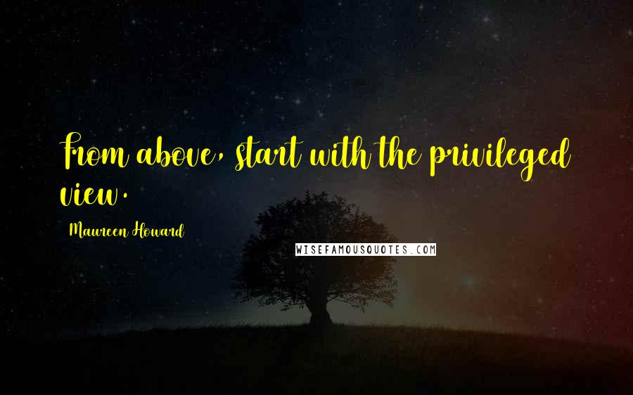 Maureen Howard Quotes: From above, start with the privileged view.