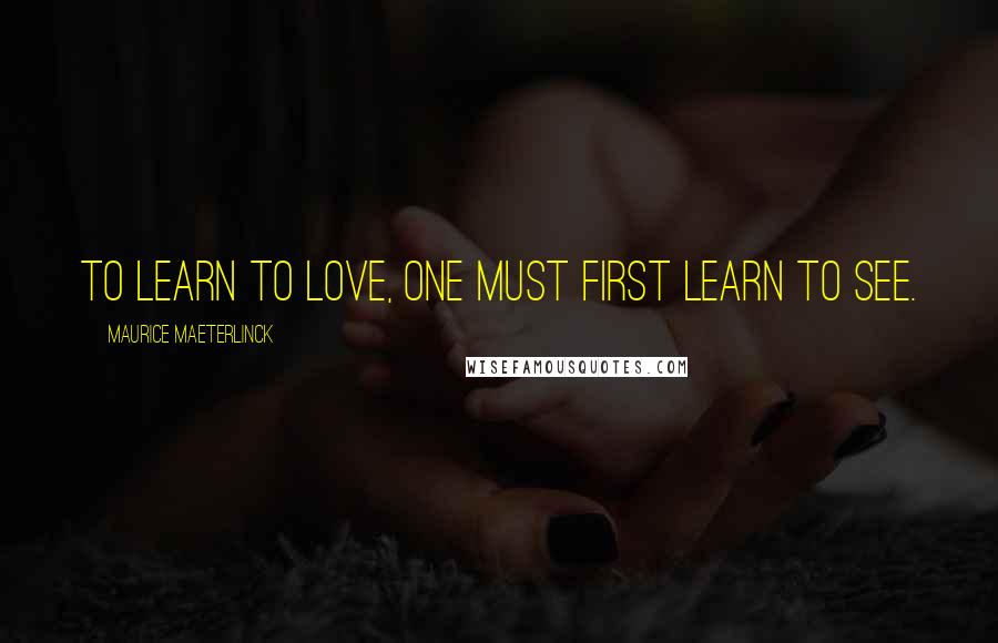 Maurice Maeterlinck Quotes: To learn to love, one must first learn to see.