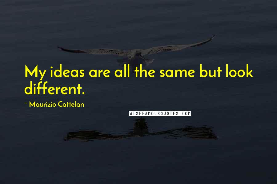 Maurizio Cattelan Quotes: My ideas are all the same but look different.