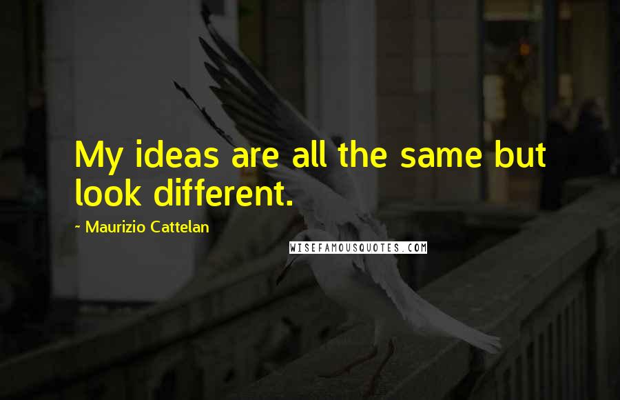 Maurizio Cattelan Quotes: My ideas are all the same but look different.