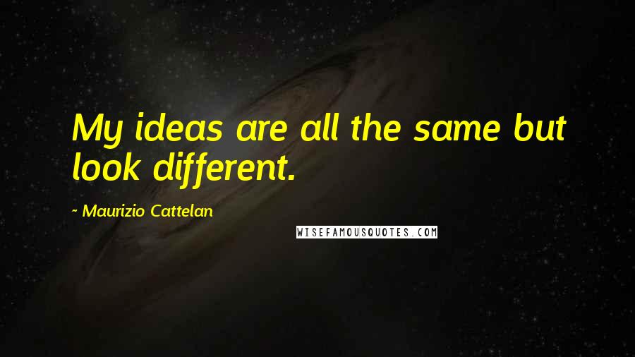 Maurizio Cattelan Quotes: My ideas are all the same but look different.