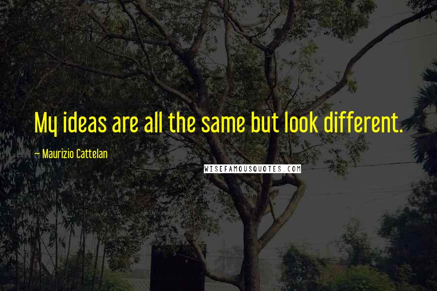 Maurizio Cattelan Quotes: My ideas are all the same but look different.