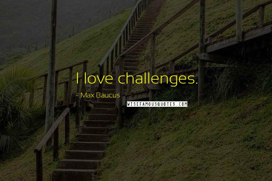 Max Baucus Quotes: I love challenges.