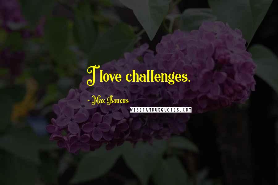 Max Baucus Quotes: I love challenges.