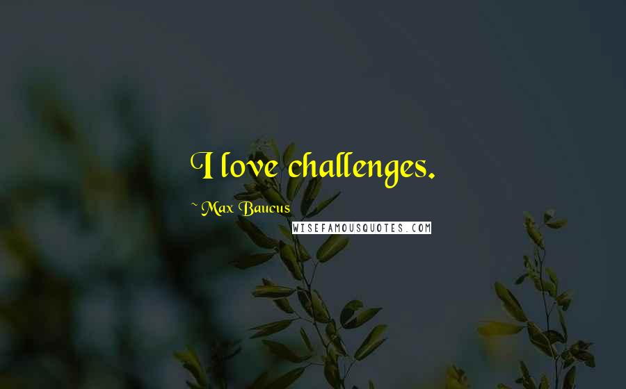 Max Baucus Quotes: I love challenges.