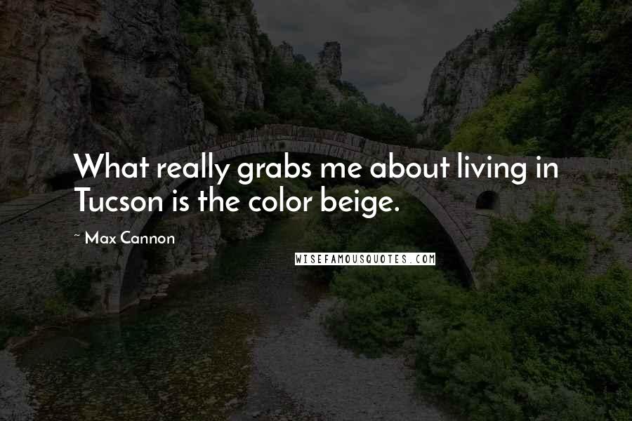 Max Cannon Quotes: What really grabs me about living in Tucson is the color beige.