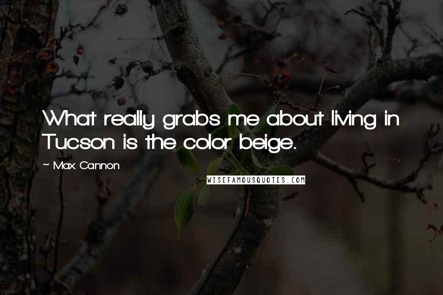 Max Cannon Quotes: What really grabs me about living in Tucson is the color beige.