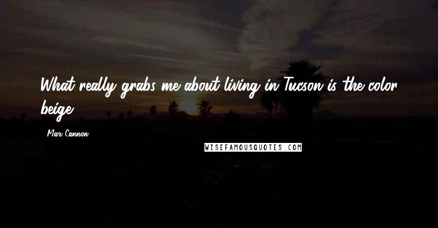 Max Cannon Quotes: What really grabs me about living in Tucson is the color beige.