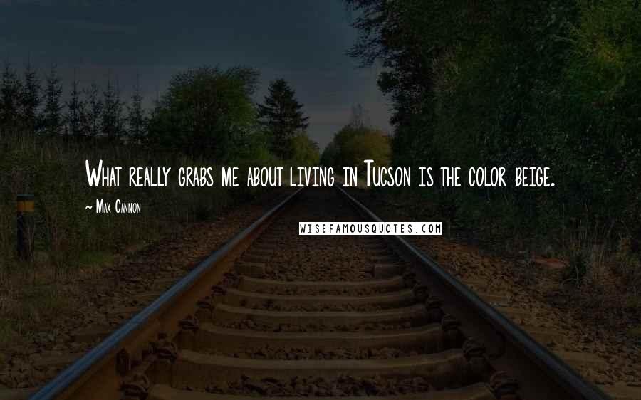 Max Cannon Quotes: What really grabs me about living in Tucson is the color beige.