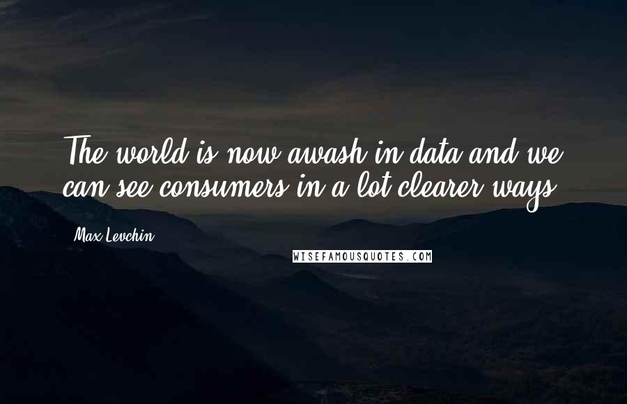 Max Levchin Quotes: The world is now awash in data and we can see consumers in a lot clearer ways.