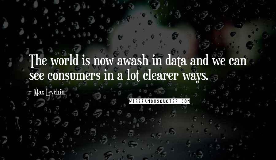 Max Levchin Quotes: The world is now awash in data and we can see consumers in a lot clearer ways.