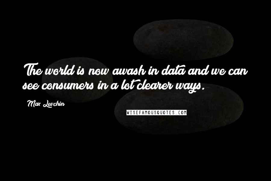 Max Levchin Quotes: The world is now awash in data and we can see consumers in a lot clearer ways.