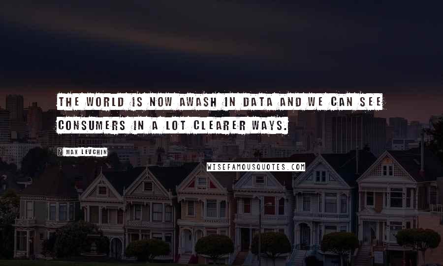 Max Levchin Quotes: The world is now awash in data and we can see consumers in a lot clearer ways.