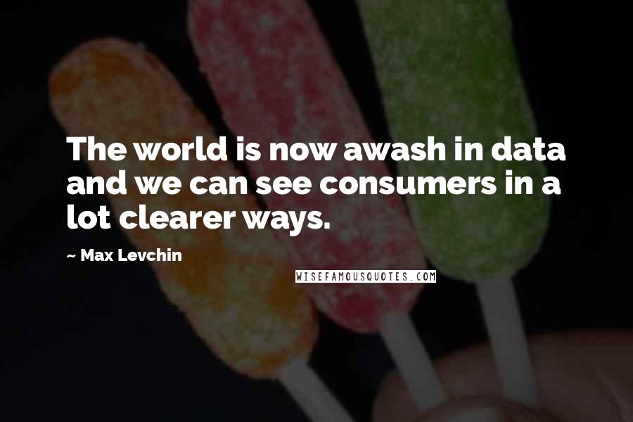 Max Levchin Quotes: The world is now awash in data and we can see consumers in a lot clearer ways.